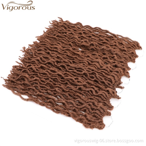 Vigorous 6 Colors Hot Sales Top Quality Soft Synthetic Braids for African American Women Messy Faux Locs Curly Crochet Braid